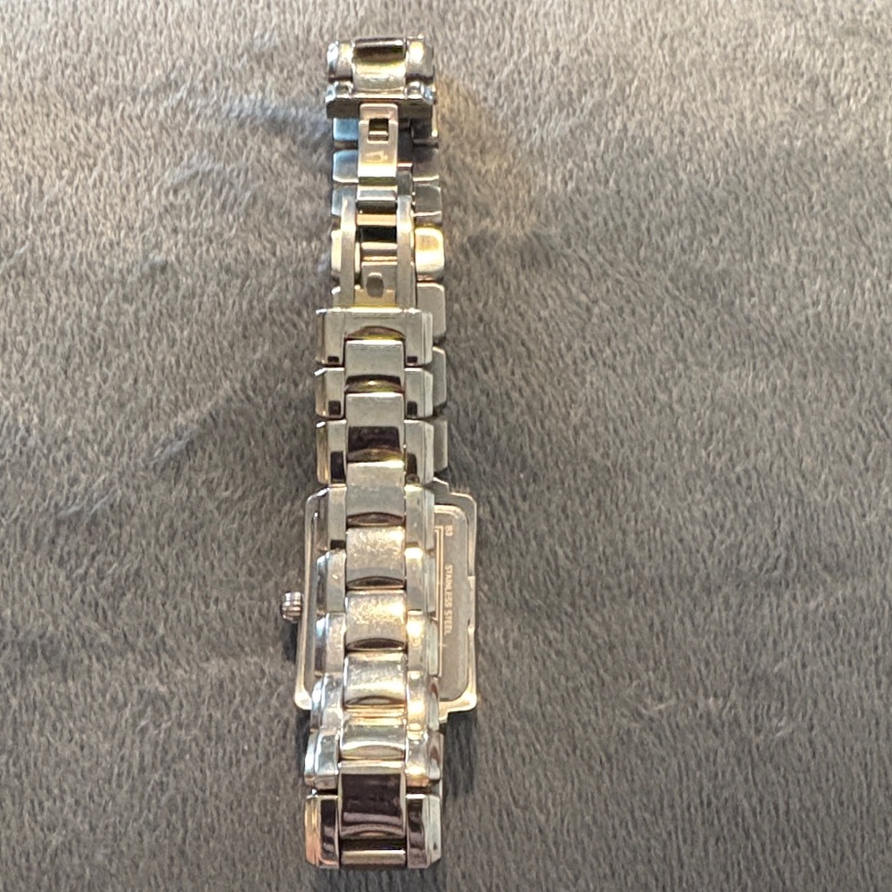 Bulova Silver Rectangular Watch - image 4